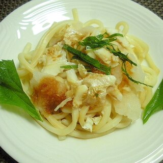 さっぱり、美味！焼きカレイとおろしのポン酢うどん♪